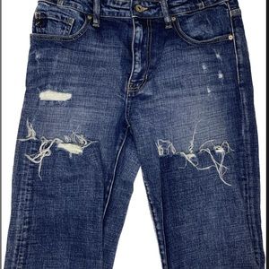 Kancan Raw hem distressed jeans